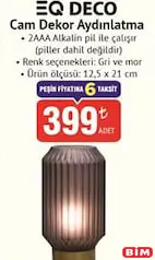 EQ DECO CAM DEKOR AYDINLATMA fiyat ve kampanya bilgisi